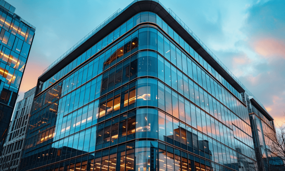 Class B building in a busy area