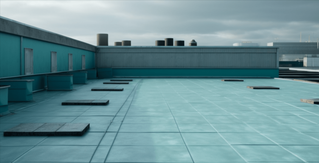 flat roof of a warehouse